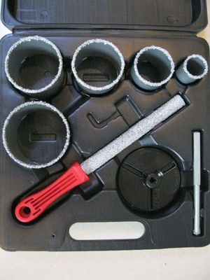 55mm Bor Lubang Saw Cutting Lubang Pada Tile / Ceramic, Tungsten Carbide Lubang Saw Kit